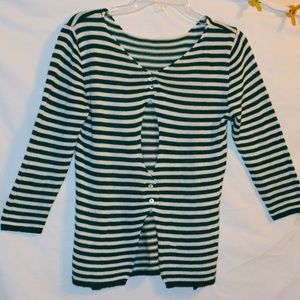 Zara Open back sweater green striped